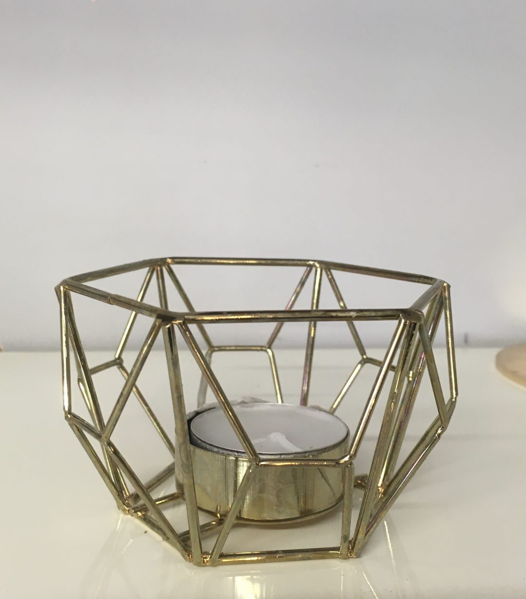Gold Geometric Votives/ tea light holders Inspired Hire
